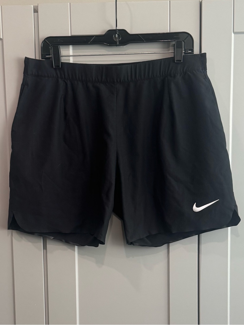 Nike Black Women's Athletic Shorts with White Swoosh